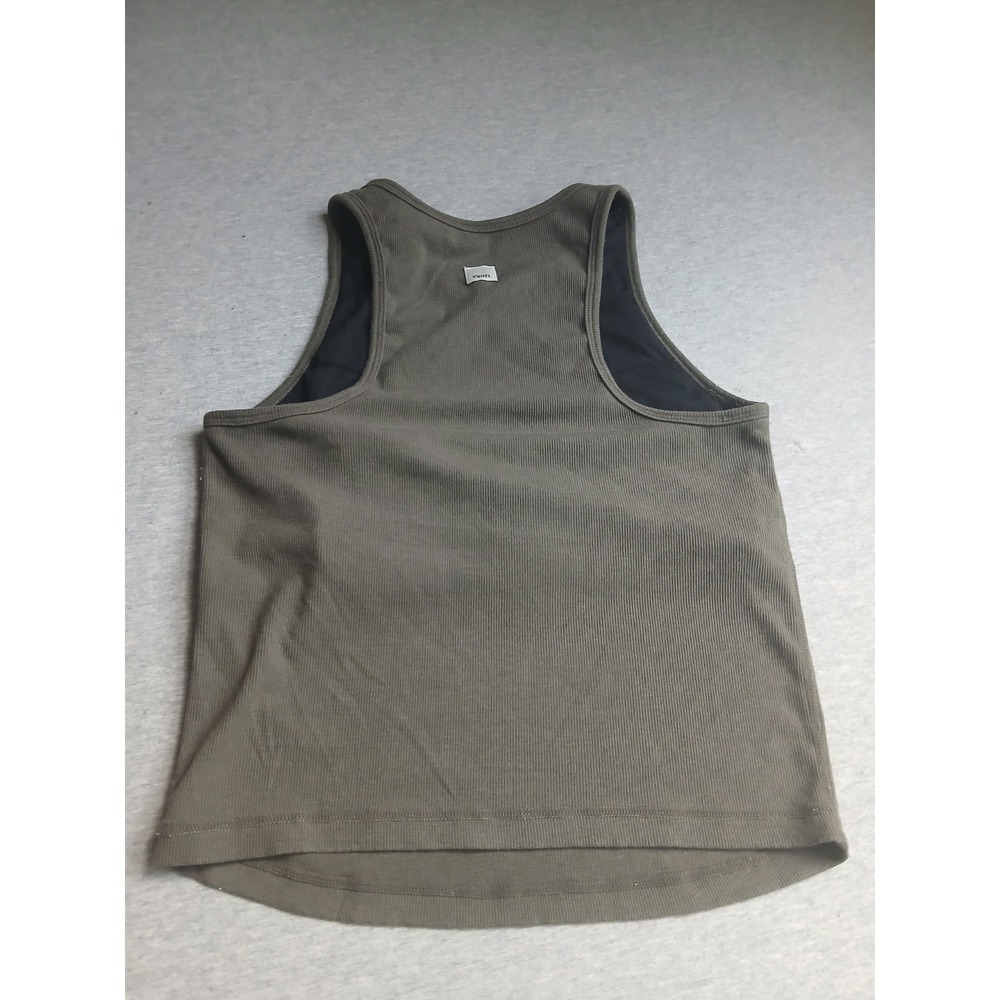 Vuori Top Small Womens Pose Pylo Tank Ribbed Knit Bra Active Athletic Olive